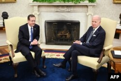 ABD Başkanı Joe Biden geçen hafta İsrail Cumhurbaşkanı Isaac Herzog ile Oval Ofis'te görüşmüştü, 18 Temmuz 2023.